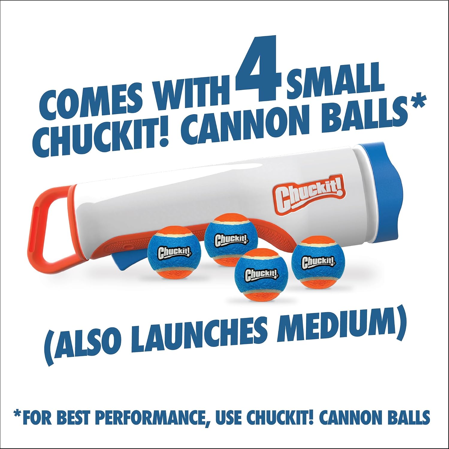Chuckit! Cannon 16S Dog Ball Launcher, 16 Inch Size, Includes 4 Balls Total | Extends throwing distance, compatible with small and medium size discs, durable handle, great for interactive play today