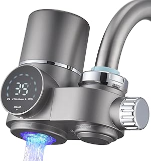 HOMELODY Wasserfilter Wasserhahn, Wasserfilter Trinkwasser mit LED Anzeige, entfernt Chlor, Schwermetalle und schlechten Geschmack, Wasserhahn Filter mit Blaulicht für Küche(Inkl. Filter*1)