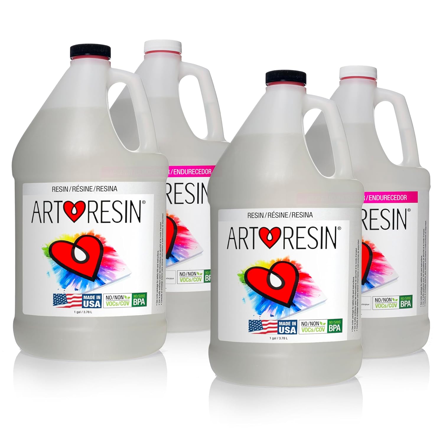ArtResin Epoxy Resin – High-Gloss Clear Coat for Artwork - 4 gal (2 gal Resin + 2 gal Hardener) (15.14L)