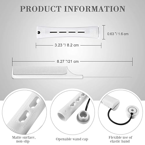 Miniatura 51 de WILLBOND 36 piezas de varilla de onda fría para cabello permanente, rodillos para el cabello, rizadores permanentes con peine de cola de rata