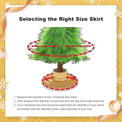 Miniatura 7 de PartyDelight Falda de árbol de Navidad con lentejuelas de 50 pulgadas, color dorado