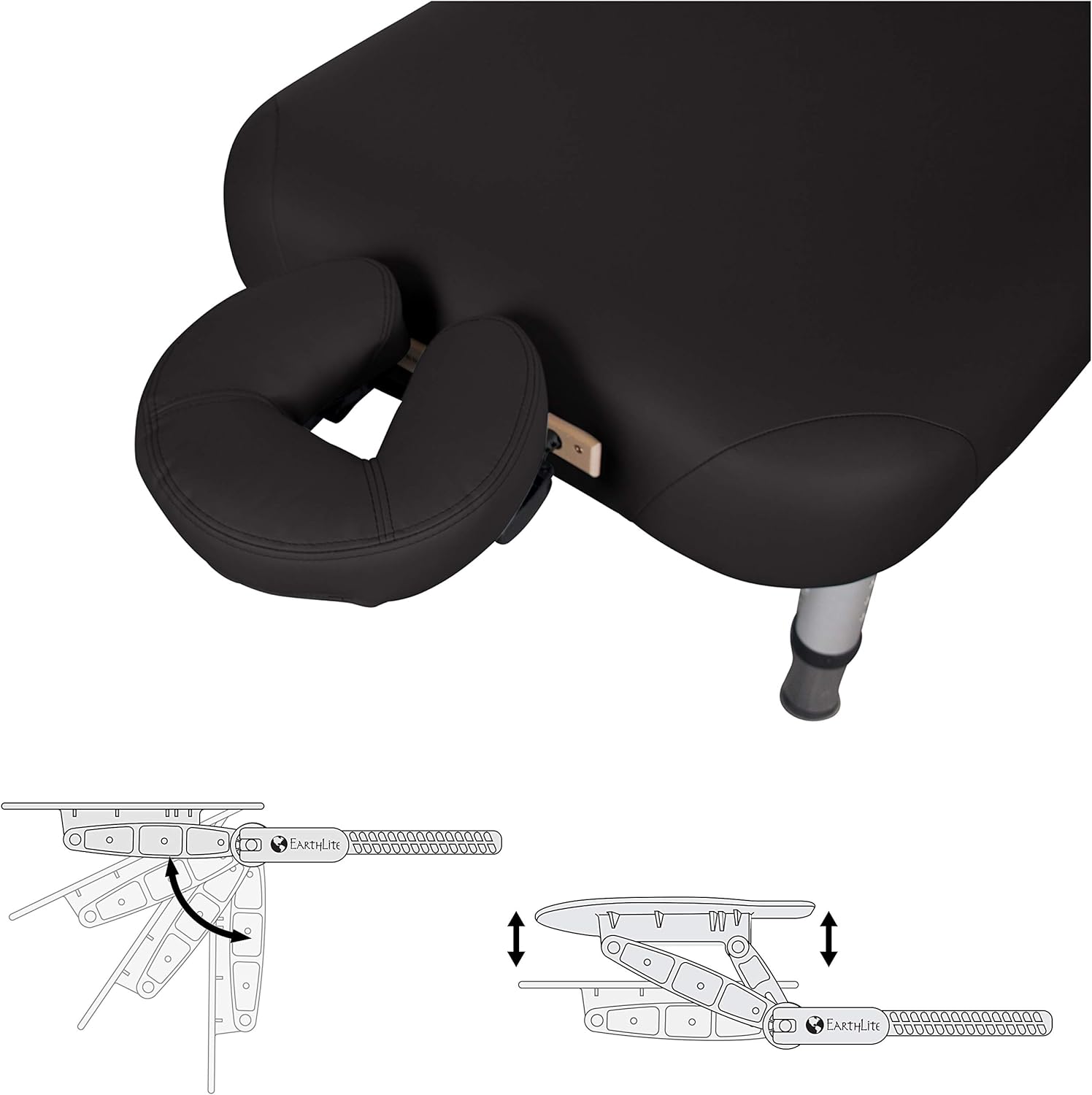 Earthlite 31 Treatment Yosemite 30 – Extra Wide, Adjustable Low Height (20-26.5”) Aluminum Exam Table with Face Cradle & Face Pillow (30x73”) Massage ǀ Physical Therapy ǀ Tattoo ǀ Spa ǀ Shiatsu, Black : Beauty & Personal Care