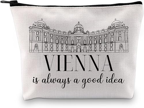GJTIM Viena Travel Souvenir Gift Viena Regalo Sorpresa Viena Viaje Vacaciones Viaje Bolsa de Maquillaje Para Viena Viajero Turista, Bolsa de Viena