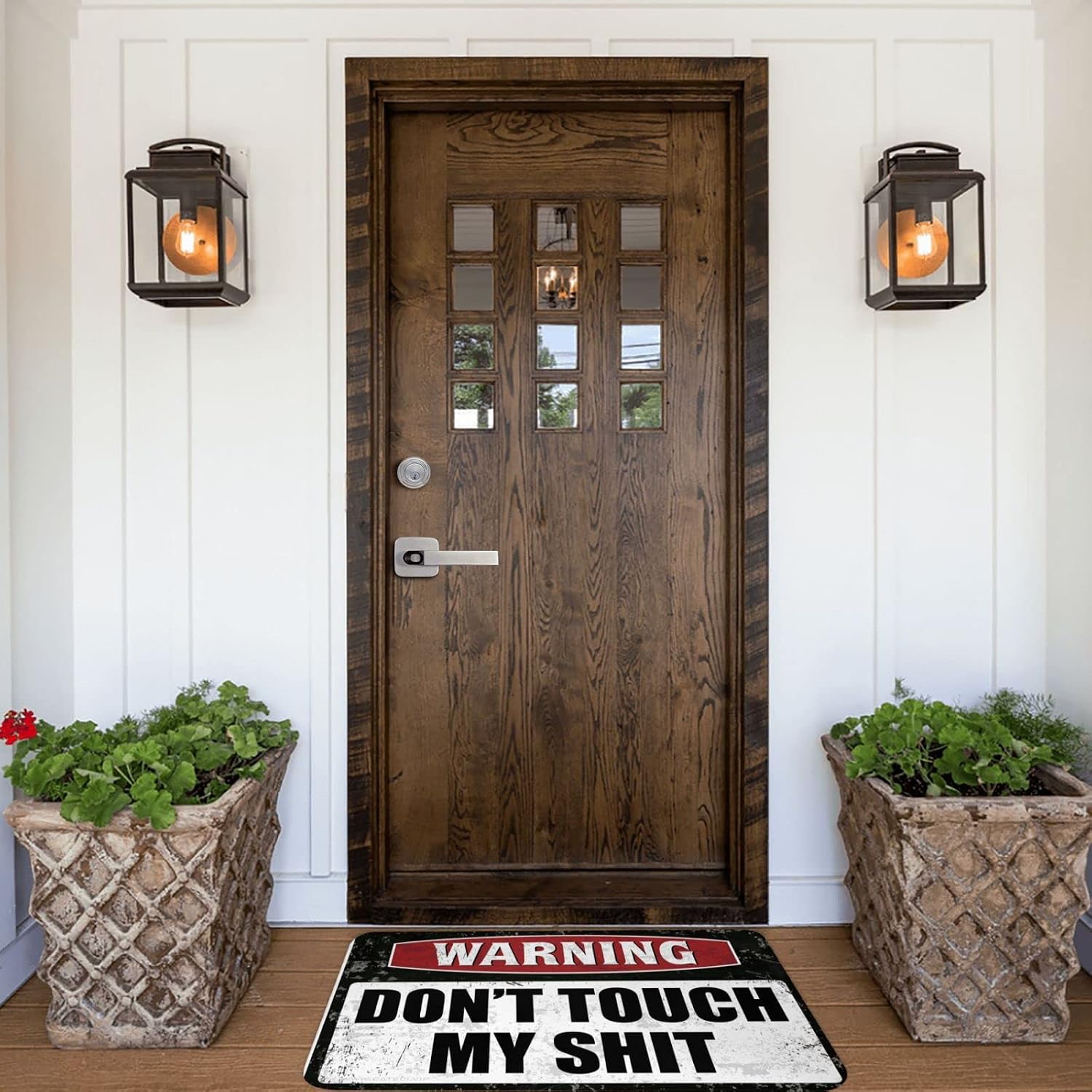 Small Door Mat Warning Don't Touch My Shit Rug Indoor Mats for Front Door Entry Fall Rugs Outdoor(65X90CM)
