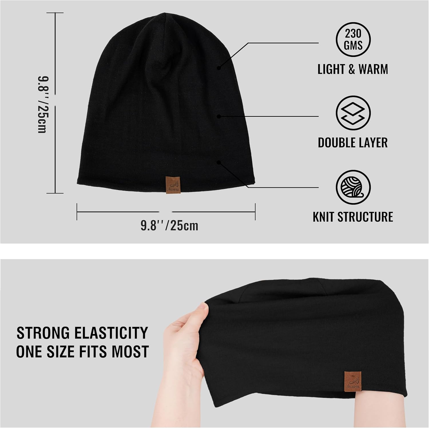 ACUSHLA 100% Merino Wool Cuff Beanie for Men & Women Knitted Winter Hat Unisex Watch Cap Skull Wrap for Cold Weather - Image 5