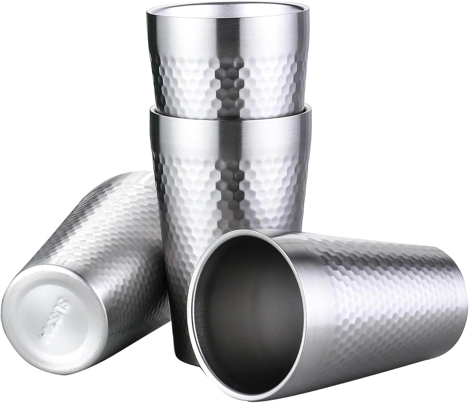 BEFOY Pint Cup - 16oz Double Layer Cup Wall Stainless Steel Unbreakable Hot & Cold Drinking Cups for Home & Outdoor (4PCS, 4 Count (Pack of 1))
