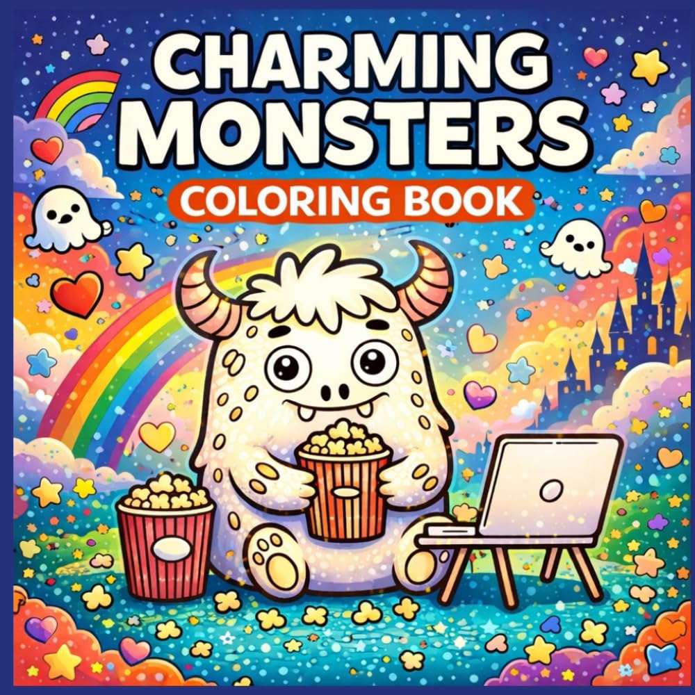 Charming Monsters Coloring Book: Cute & Easy Monster Coloring Pages for Kids Ages 4–8 | Fun, Adorable, Stress-Free Designs for Boys & Girls | Creative Activity Book for Relaxation & Imagination