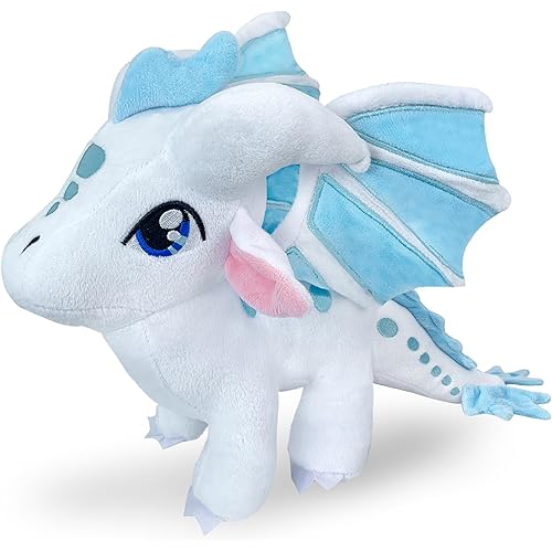 Wings Dragon Plush Toys Stuffed Animal Plushies Cute Dragon Figure Merch Present for Kids Aged 3+ (White)