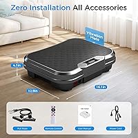 Vista 7 de AoraPulse Vibration Plate Exercise Machine, Vibration Plate for Lymphatic Drainage Weight Loss, 400 Lbs Capacity Full Body Workout Vibrate Fitness