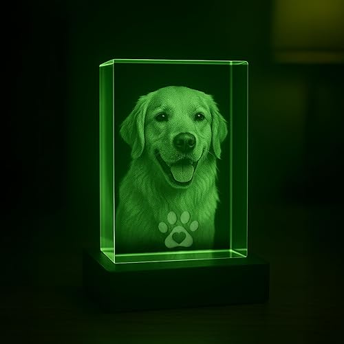 Miniatura 5 de Cristal fotográfico 3D personalizado con icono opcional, recuerdo de cristal grabado personalizado, regalo para papá, mamá, parejas, memorial