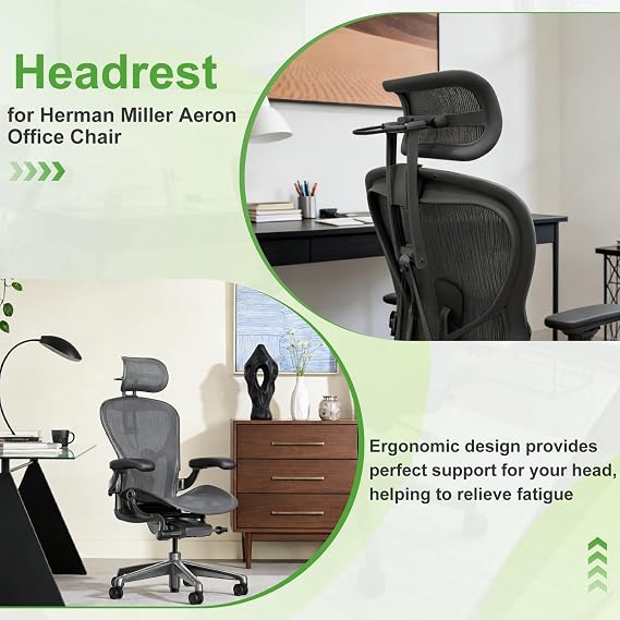 Chair Headrest for Herman Miller Aeron Office Chair - Compatible with Classic and Remastered Aeron Chair, Ergonomic Office Chair Accessories(Charcoal Gray)
