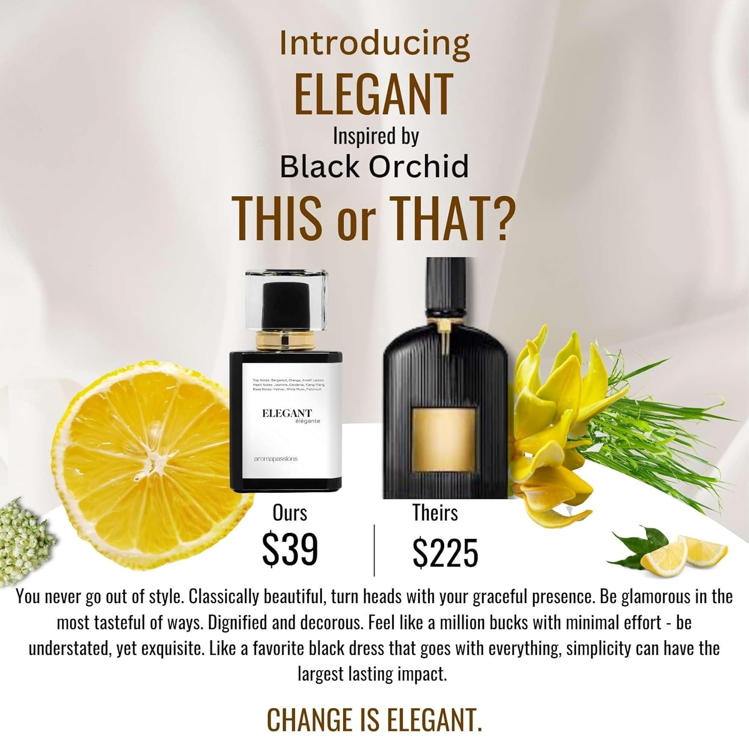 aromapassions ELEGENT | Inspired by TF BLACK ORCHD | Pheromone Perfume for Women | Extrait De Parfum | Long Lasting Dupe Clone Essential Oil Fragrance | Perfume De Mujer | Ylang-Ylang Patchouli - Image 5