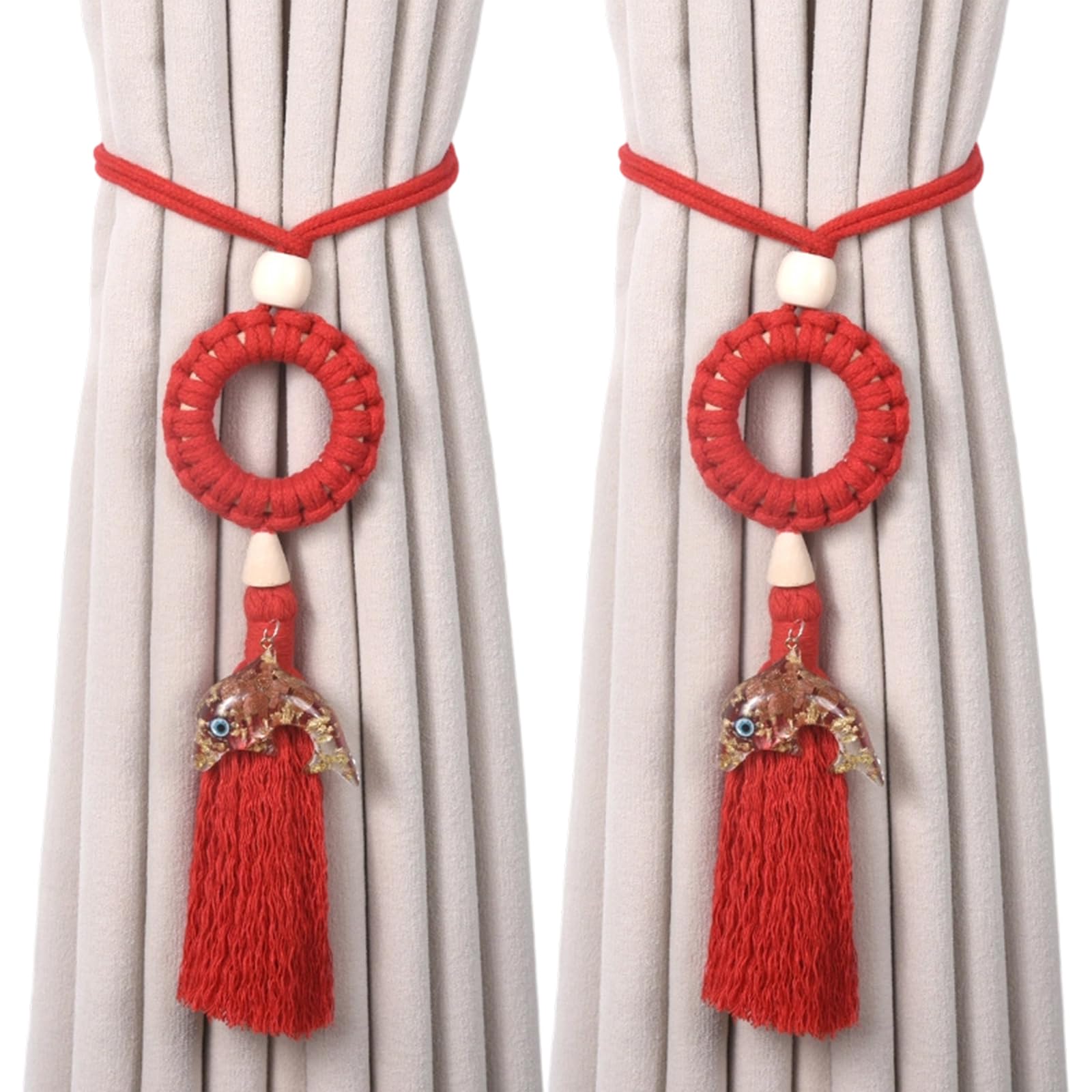 Curtain Tiebacks Rope, Decorative Tie Backs Holdbacks Holders Cord for Window Drapes Outdoor Indoor Decorative Holdbacks