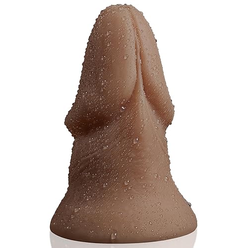 3.6 in Diameter Ultra Huge Thick Dildo,7.48 Inch Dual Density Realistic Big Dildos for Hands-Free Play,XXL Large Giant Dildo Anal Plug Toys for Adult Women and Men Advanced Anal Training - Brown