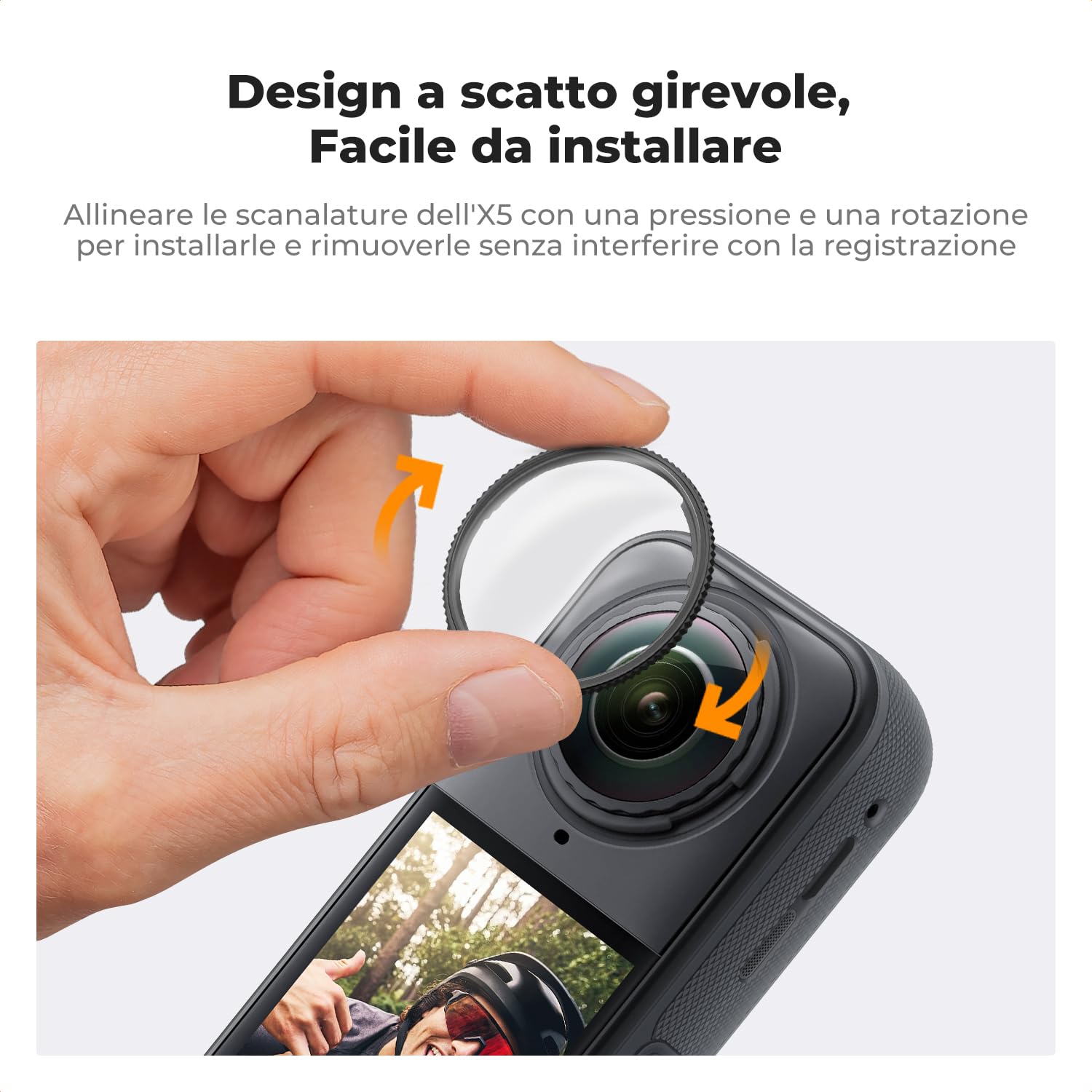 K&F Concept Protezioni Lente Standard Compatibili con Accessori Insta360 X5 - Coperchio Protettivo in Vetro Ottico Temperato ad Alta Trasparenza con Pellicola Schermo, Kit Sostitutivo Antigraffio