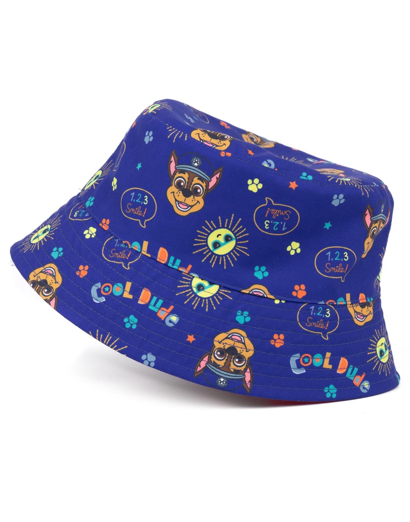 Paw Patrol Chapeau Seau réversible pour garçons | Casquette pour Enfants Chase Blue et Marshall Red Characters pour Tout-Petits | Films Séries TV Cadeaux Marchandise