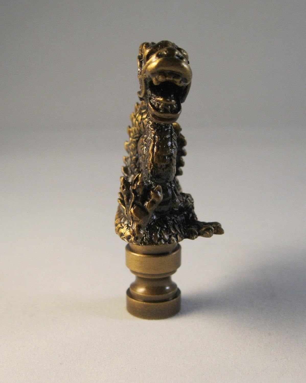 Lamp Finial-Dragon/Serpent-Aged Brass Finish, Highly Detailed Metal Casting