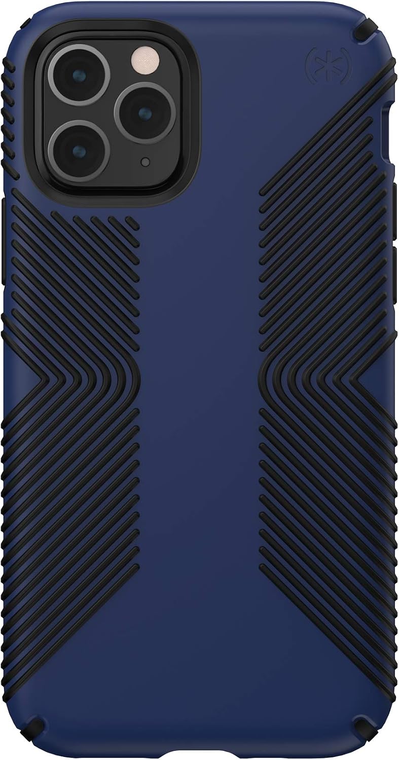 Speck Products Presidio Grip iPhone 11 Pro Case, Polycarbonate (PC), IMPACTIUM,Slim Fit,Coastal Blue/Black (129892-8531)