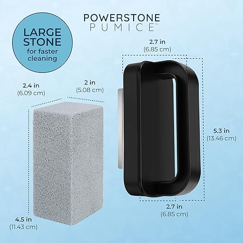 Miniatura 3 de Powerstone Juego de bloques de limpieza de piedra pómez con asa, incluye 2 asas, 6 piedras pómez para horno de limpieza, plancha, rejillas de