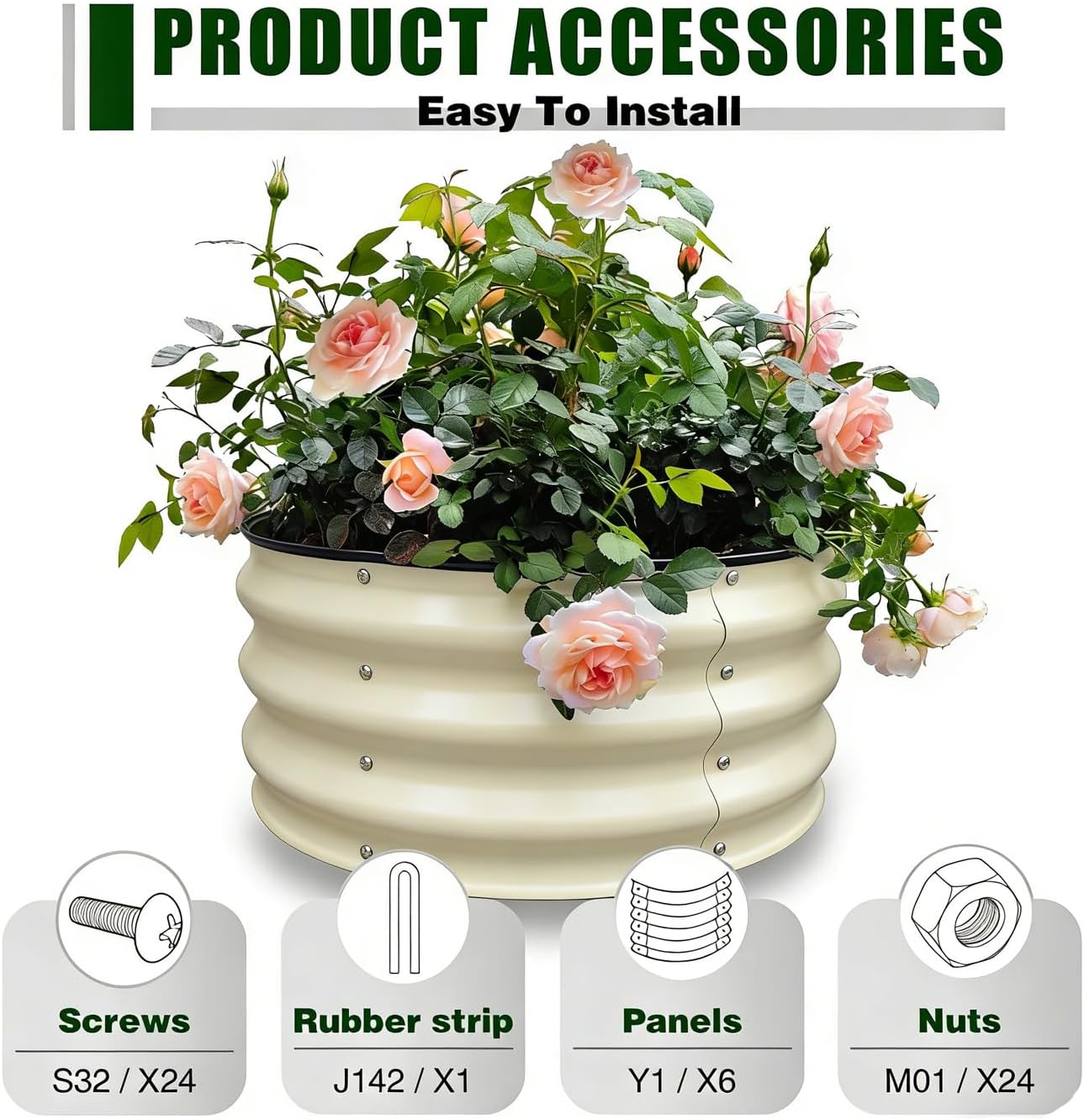 GrowHaus 2-Pack Round Raised Garden Beds for High Yield - 2x2x1FT Small Space Balcony Solution, Durable Grow Box for Planting Vegetables Flowers Herbs