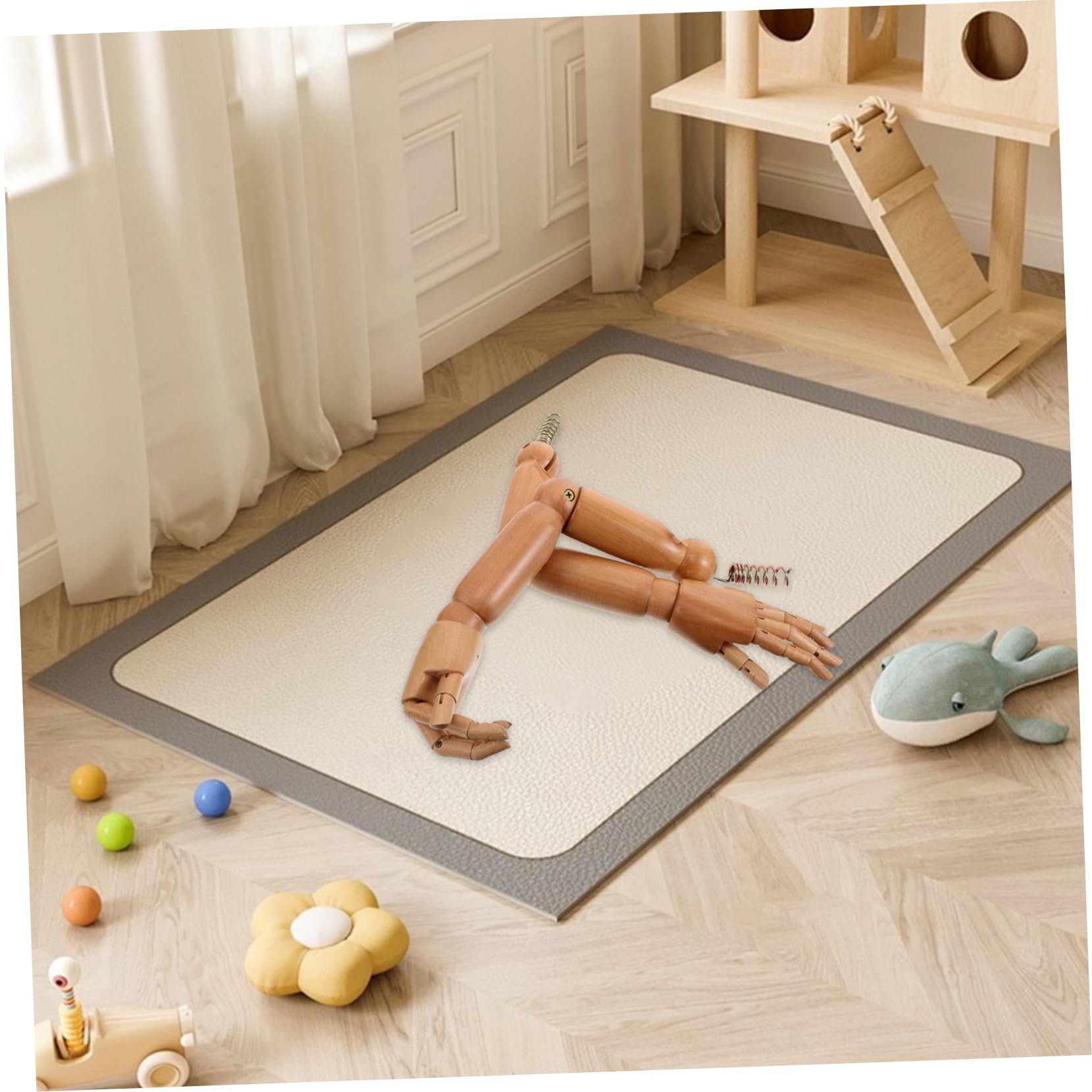 WOONEKY Bras de Mannequin Articulé en Bois avec Mains, Lot de 1 Paire