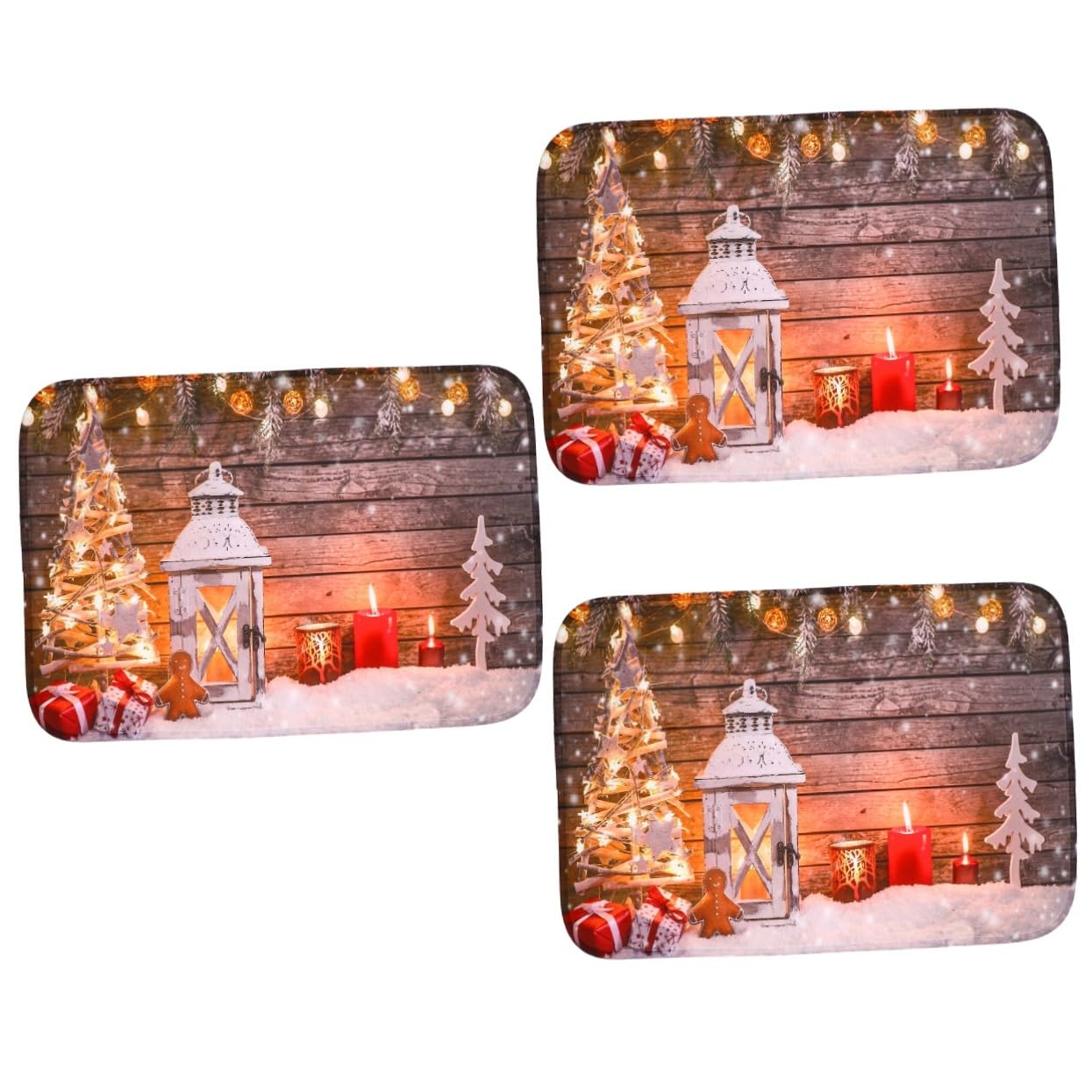 Tapis de Noël antidérapant avec carpette en polyester et tapis de sol de salle de bain