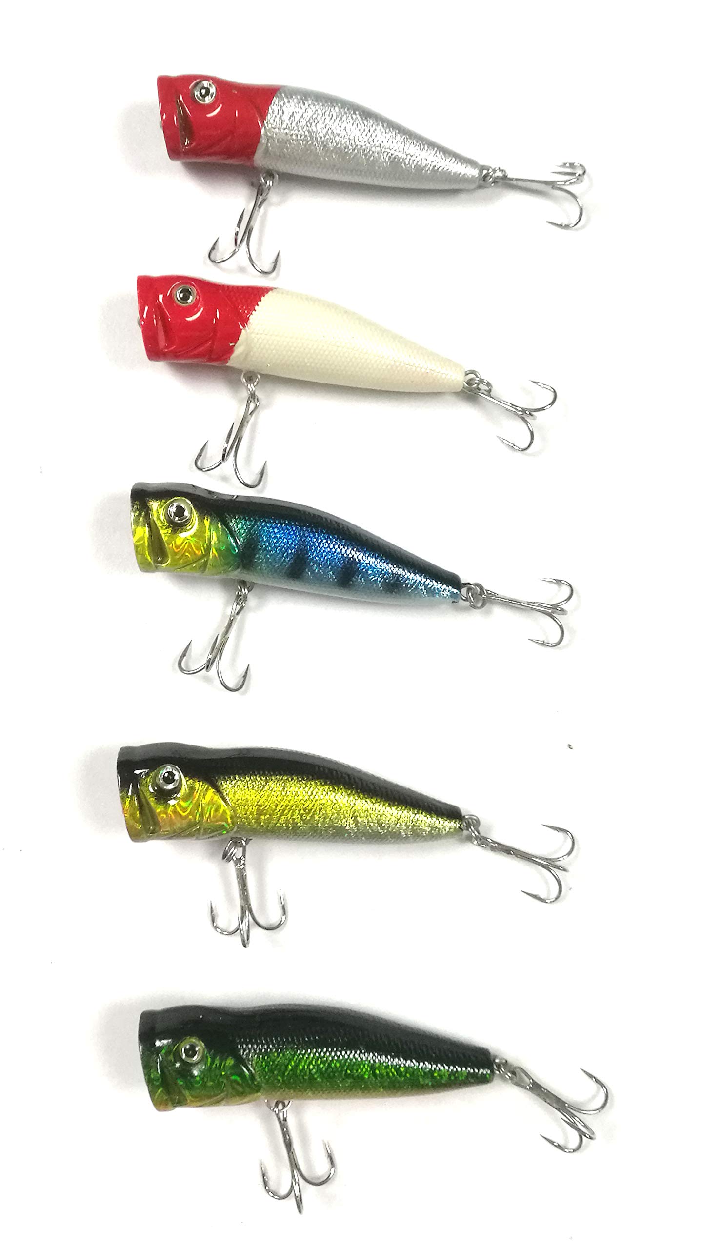 5 Esche Da Pesca Crankbait Senza Labbra, Stile Trappola A Sonagli, Multicolore, 2.75 Pollici
