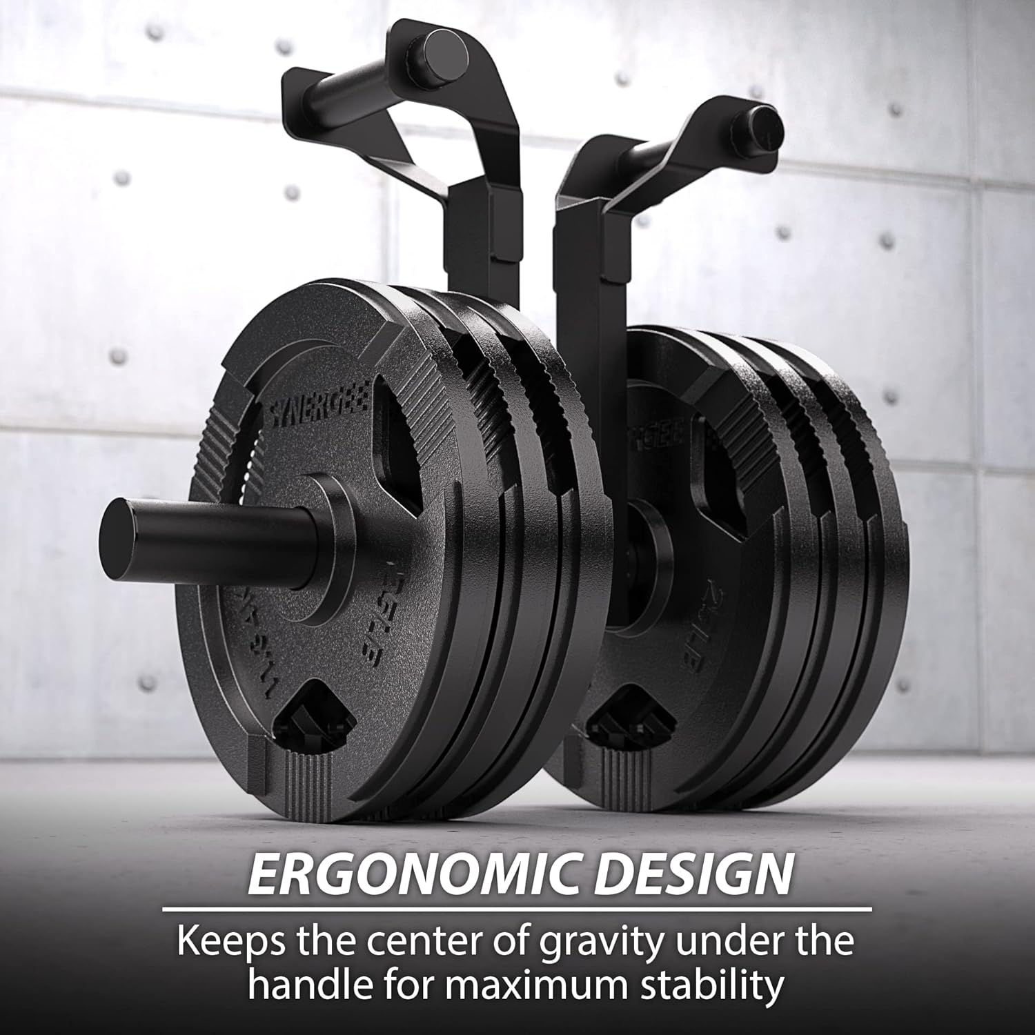 Synergee Farmer Walk Handles. Set of 2 Farmer Walk Carry Handles. Portable Exercise Equipment. 600lb Max Weight Capacity.