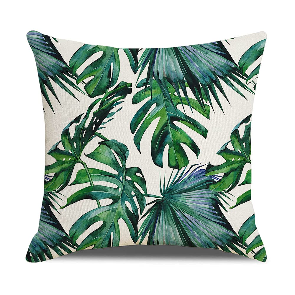 Siebe Green Cushion Covers 60Cm X 60Cm Leaves Large Cushions Pillow Casess Square Decorative Pillow Protectors Cushion Covers Throw Pillow Casess Livingroom Sofa Chairs With Invisible Zippe