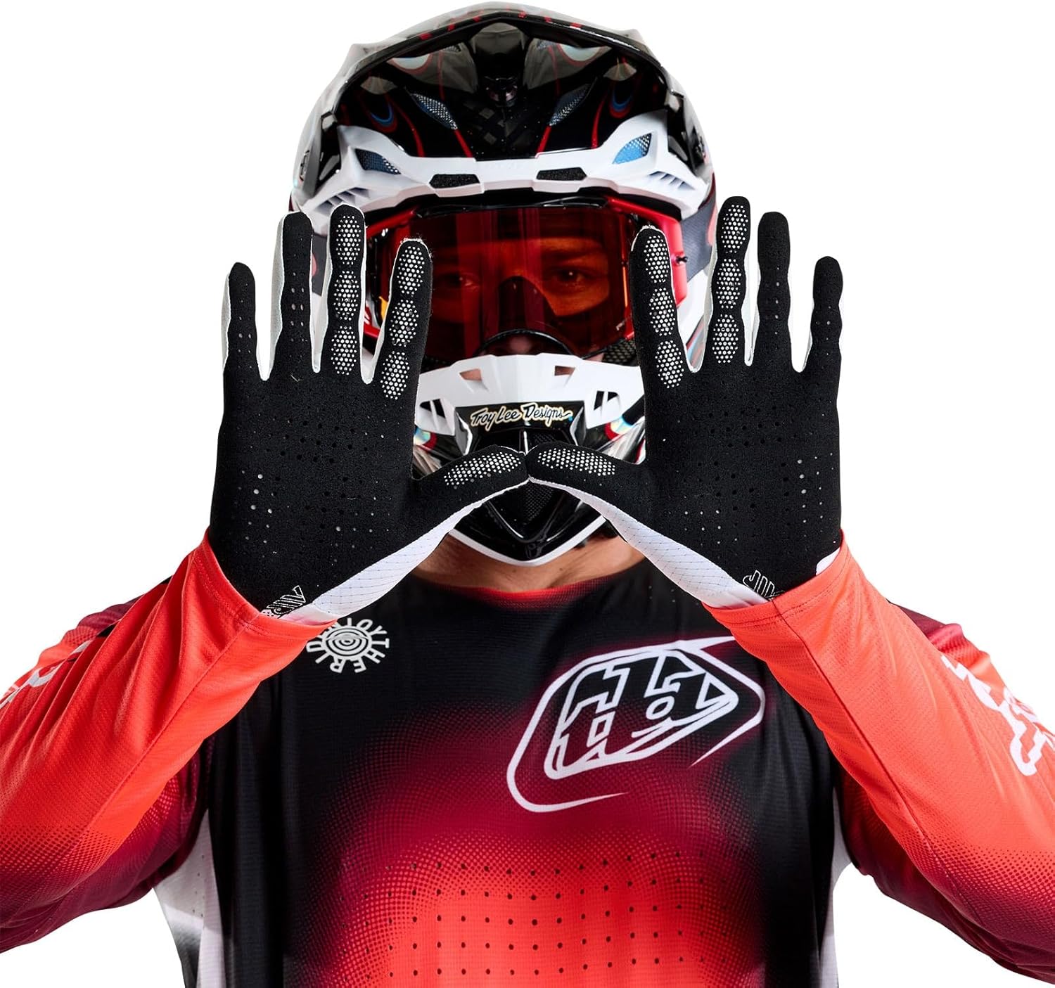 Troy Lee Designs Air Glove (2025) for Motocross MX Off-road, Mono White, Size Large