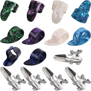 15-Piece Stainless Steel Finger Picks Set - Adjustable for Guitar, Banjo & Bass
