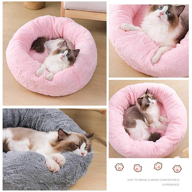 Foto 6 de 7 de PETCUTE Cama para Perros Medianos Cama para Gatos Mullido Redondo Cueva del Gato Cachorro Nido de Gato Suave…