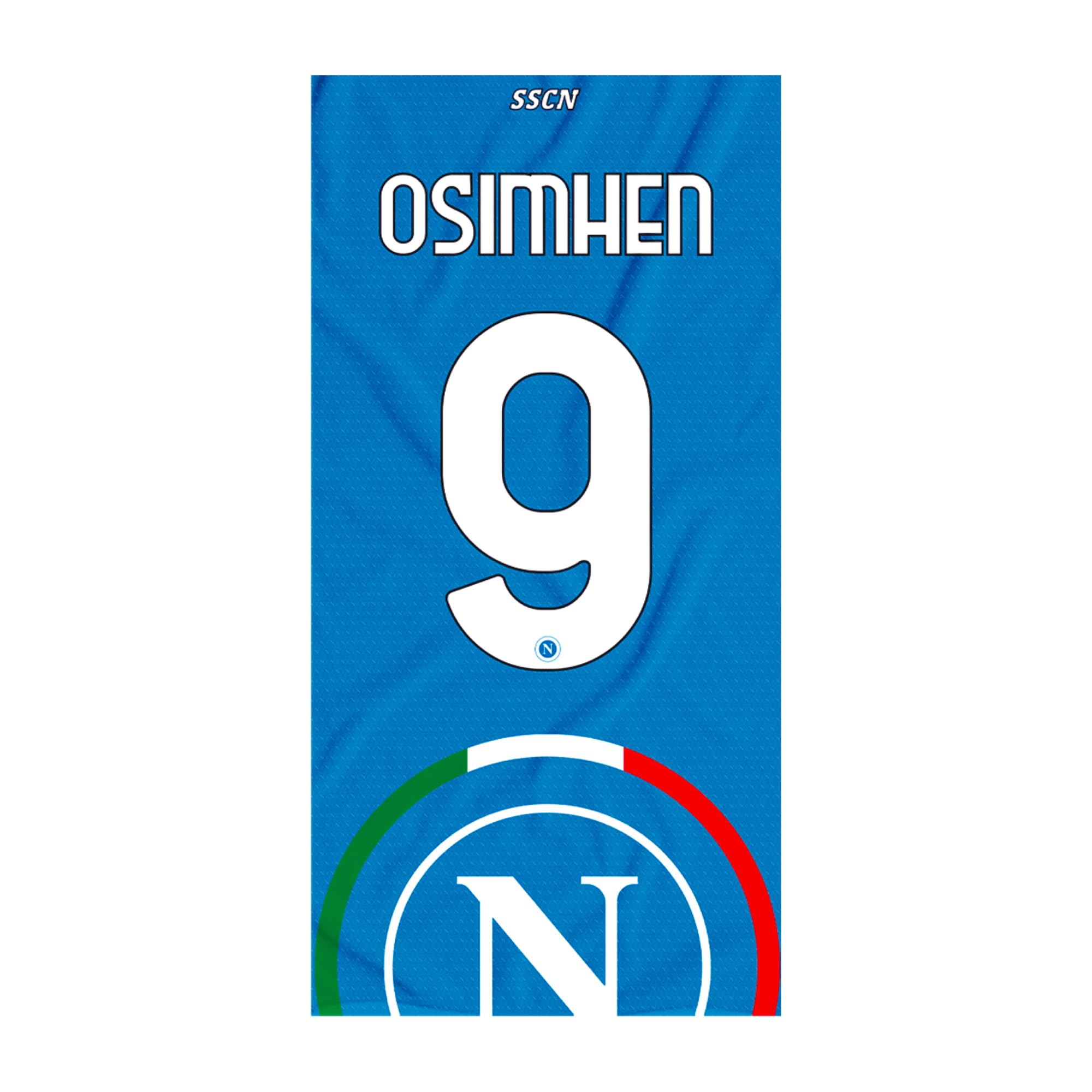 SSC NAPOLI Telo Mare Osimhen, Unisex Adulto, Azzurro