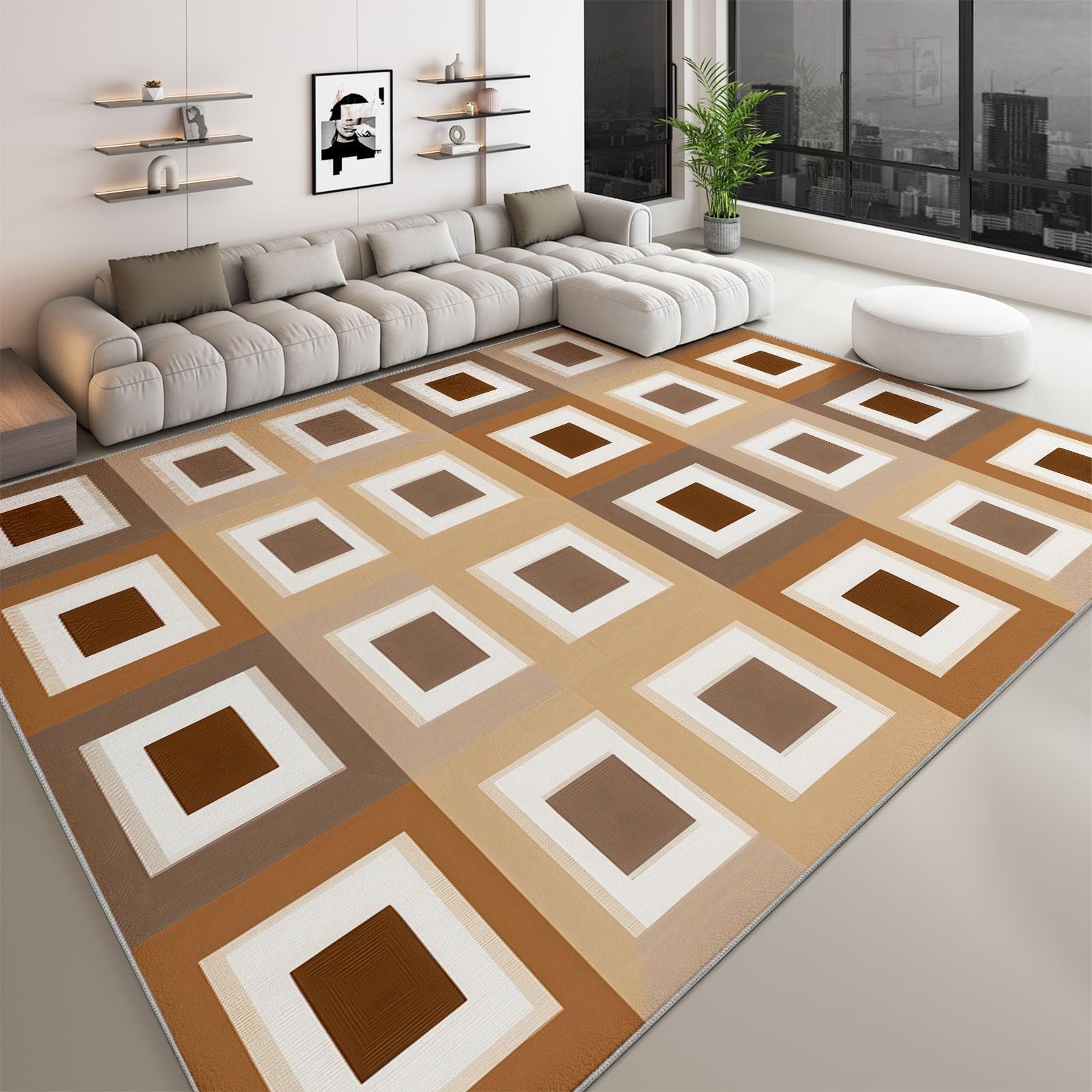 Tapis de sol doux marron pour réchauffer l'ambiance de votre chambre