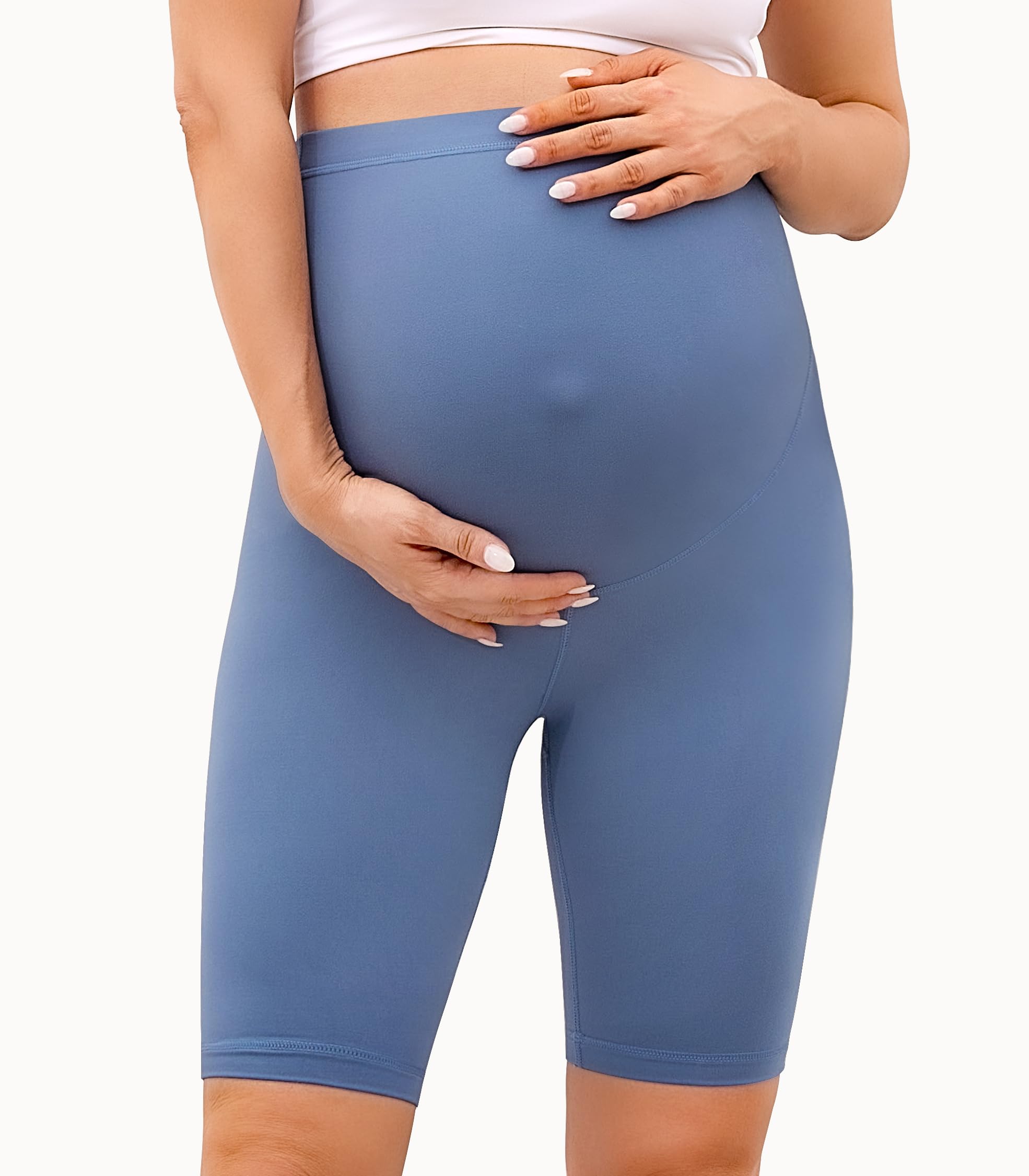 VALANDY Creamlush - Pantaloncini premaman sopra la pancia, da motociclista, per la gravidanza, pantaloni da yoga (S-XL)