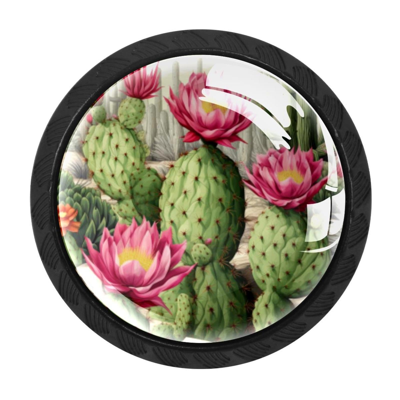 CHENZZZZ Cactus Cabinet Knobs 4 Pieces Drawer Kitchen Cabinets Dresser Cupboard Wardrobe Unique Pulls Handles