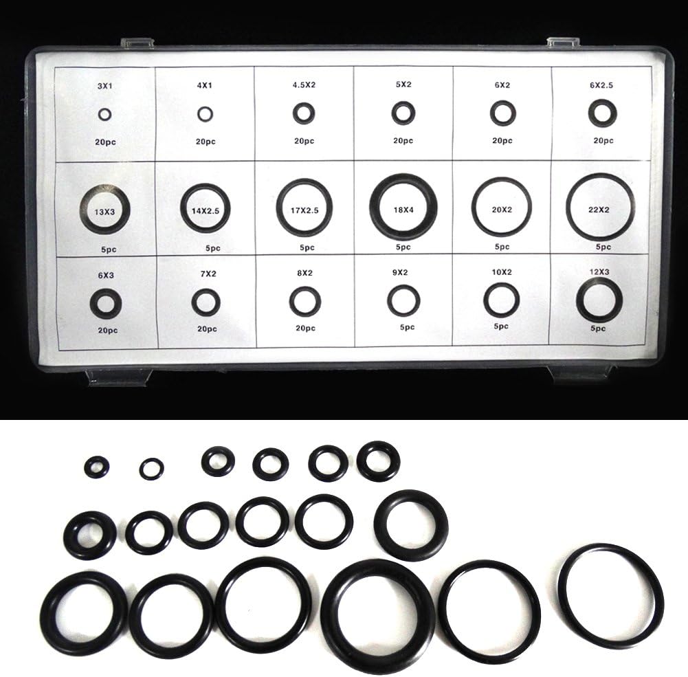225pcs O-Ring Assortment Tool Set Kit O Ring Seal Gasket Pick Hooks Puller Remover Metric System O-Ring Repair Box Set #1030