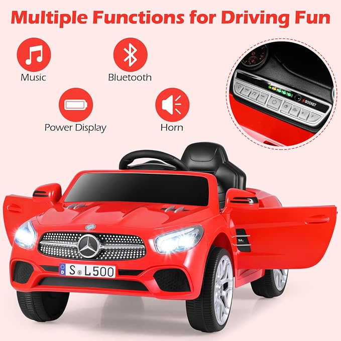 Carro eléctrico infantil Mercedes Benz SL500 12V con control remoto miniatura 6