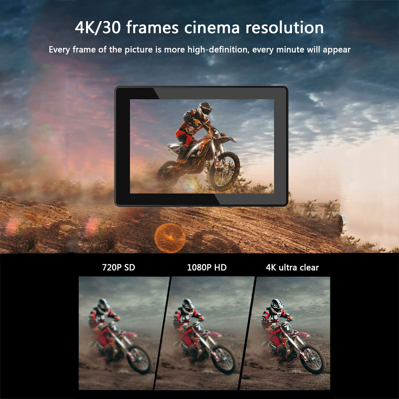 Appareil Photo Etanche Full HD 4K 16MP Appareil Photo étanche Selfie Camescope Étanche Jusqu'à 30M et Stabilisation EIS pour la Randonnée ou Les Voyages en Bord de Mer en Famille