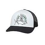 HUK Mens Trucker Hat, Anti-Glare Snapback Fishing Hat for Men, Tuna Skull - Black, One Size