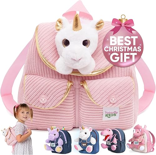 Miniatura 297 de Naturally KIDS - Juguetes de unicornio para niños y niñas de 2 a 3 años, regalos de cumpleaños, mochila de unicornio para niños pequeños 03 Unicornio