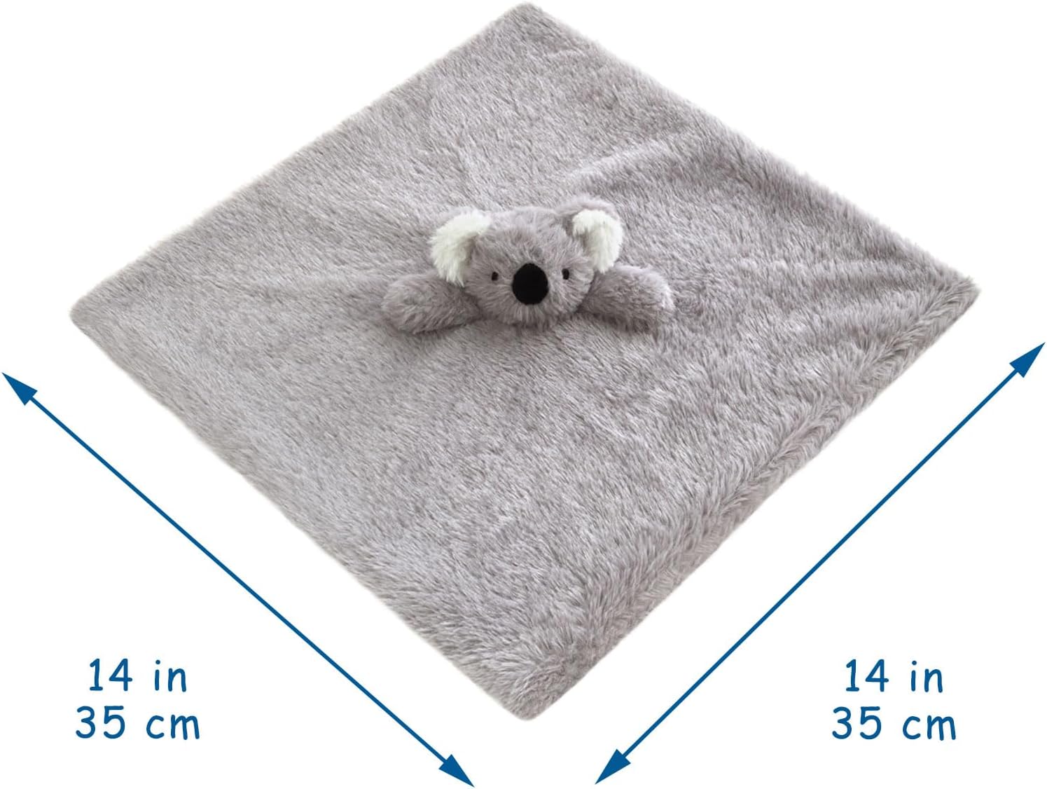 Baby Gray Koala Soft Stuffed Animal Security Blanket, Plush Koala Character Lovey Blanket, Baby Shower/Nursery Gift, Newborn Infant Toddler Snuggle Blankie for Girls Boys, 14 Inches