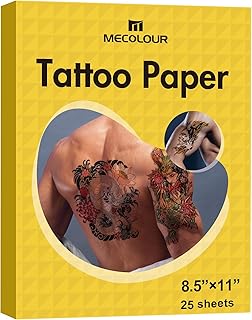 Printable Temporary Tattoo Paper for Laser/Inkjet Printer - 8.5"X11" DIY Personalized Image Transfer Sheet for skin (White-25 Sets)