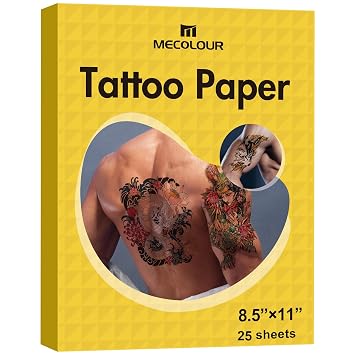 Printable Temporary Tattoo Paper for Laser/Inkjet Printer - 8.5"X11" DIY Personalized Image Transfer Sheet for skin White-25 Sets