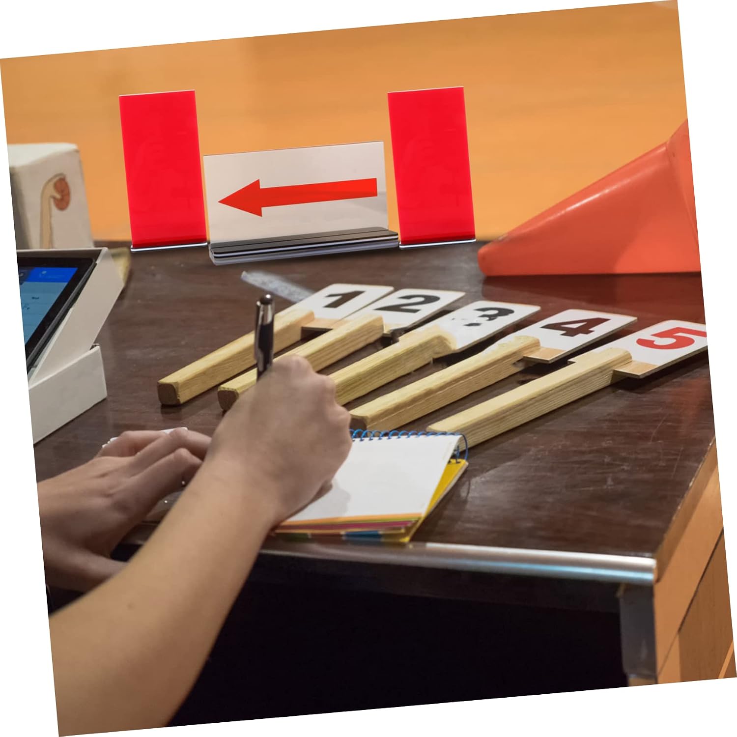 Basketball Penalty Cards Set Serve Converter Board Professional Referee Accessories for Sports Competition Includes Foul Indicator and Substitution Arrow