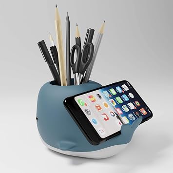 Mustard Whale Pen Stand, Gray
