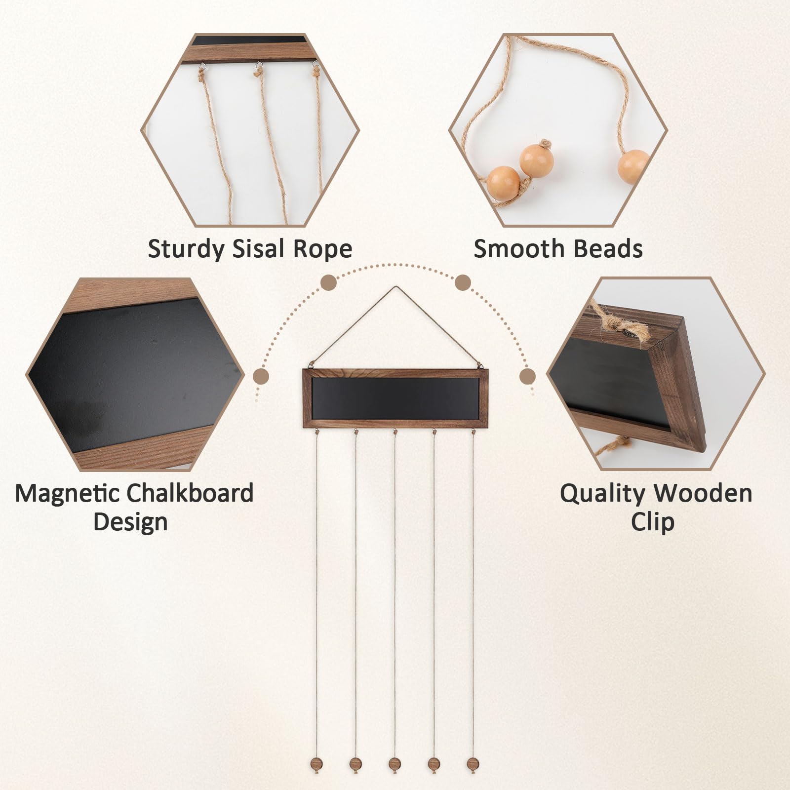Porte Photo Mural avec 30 Clips en Bois, Tableau d'affichage Photo pour Décoration Maison
