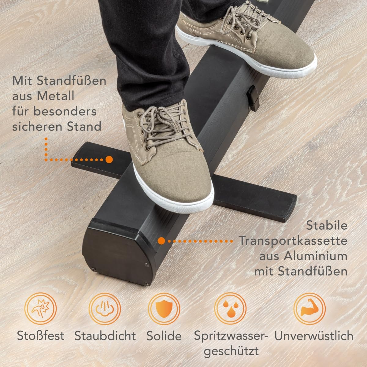 Walimex pro Roll-up Panel Hintergrund grau 165 x 220 cm, Fotohintergrund mit Transportbox, Hintergrundsystem für Fotostudio, knitterfreie Fotoleinwand ideal für Portraits und dezente Lichtakzente