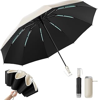 【令和7年新登場・逆戻り防止デザイン】おりたたみ傘 Zaahir ワンタッチ 自動開閉 晴雨雪兼用 100%遮光 UVカット日傘 遮光 肌を守る 紫外線遮蔽 熱中症対策 10本骨 大きい 強風対応 耐風頑丈 梅雨対策 超撥水 携帯便利 収納ポーチ付き レディース/メンズ/子供/大人兼用 プレゼント ベージュ
