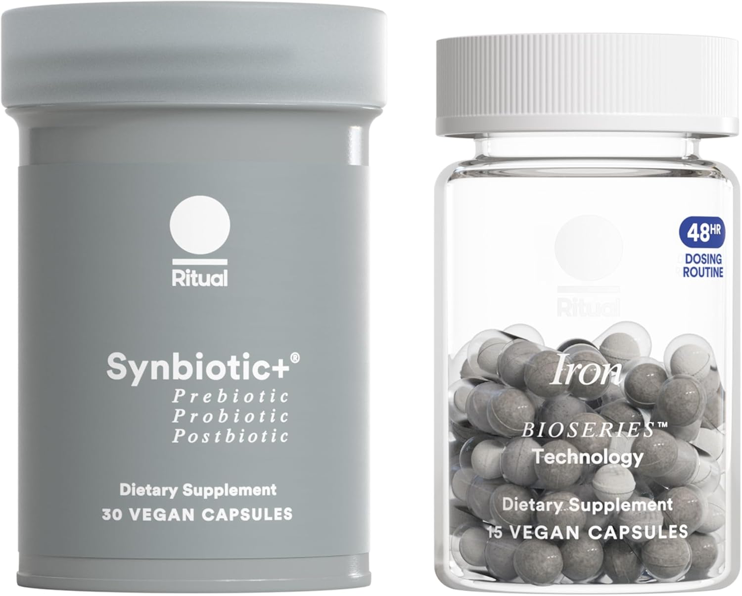 Ritual Iron Stomach Support Duo New 48-Hour Iron BioSeries™ and Synbiotic+ for Daily Gut Health Support, 30 Day Supply*